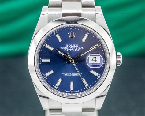 rolex oyster perpetual datejust in silver blue dial|rolex datejust blue dial 41mm.